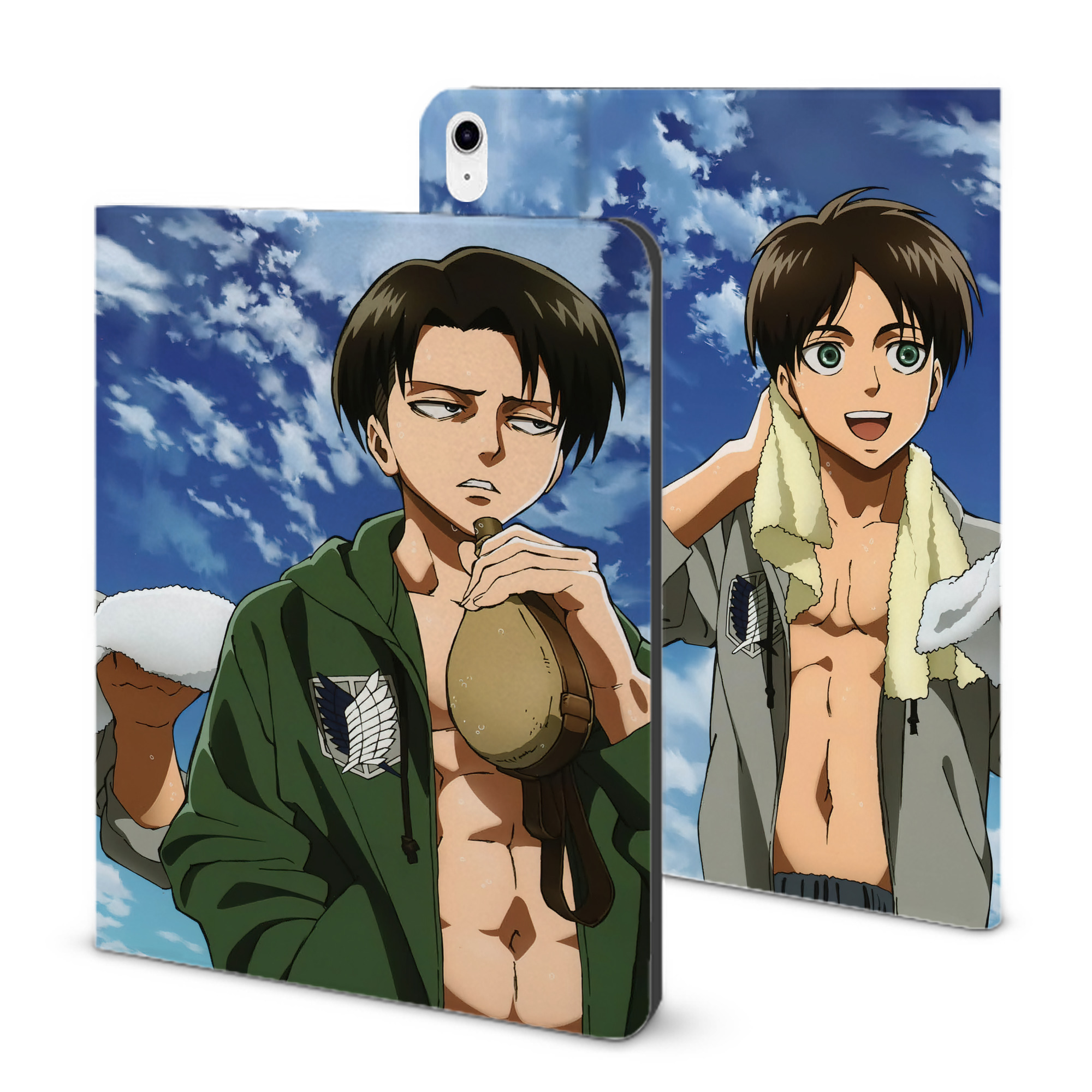 （画像用） 進撃の巨人 Attack on Titan IPad ケース ブック型 PUレザー TPU 耐衝撃 軽量 薄型 ペン収納なし 全面保護 IPad 各モデル対応
